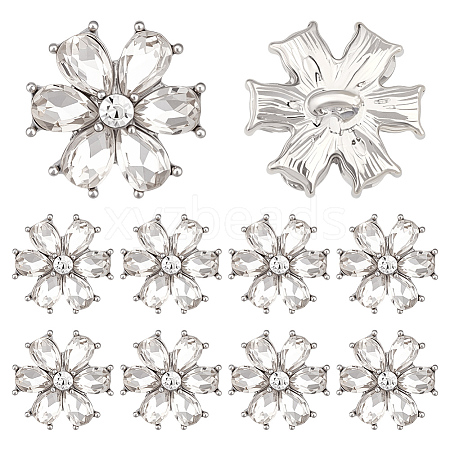10Pcs 1-Hole Alloy Shank Buttons BUTT-MA0001-10B-1