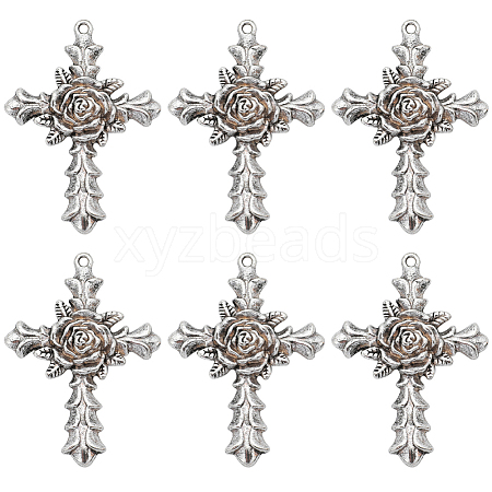 SUNNYCLUE 10Pcs Tibetan Style Alloy Big Pendants FIND-SC0005-83-1