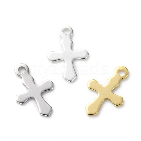 Brass Tiny Cross Charms KK-L205-09-B-1