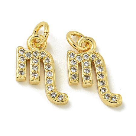 Rack Plating Brass Micro Pave Cubic Zirconia Pendants KK-K386-02A-G-1