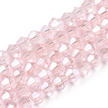Transparent Electroplate Glass Beads Strands EGLA-A039-T6mm-A26-1