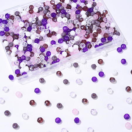 7 Strands 7 Styles Electroplate Glass Beads Strands EGLA-YW0003-94D-1