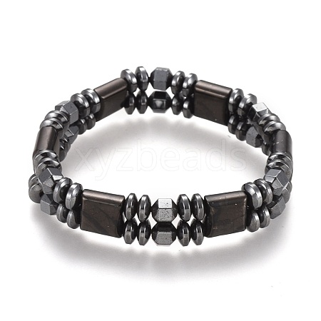 Magnetic Synthetic Hematite Stretch Bracelets BJEW-O179-04-1