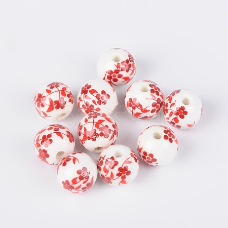 Handmade Printed Porcelain Beads CF188Y-1