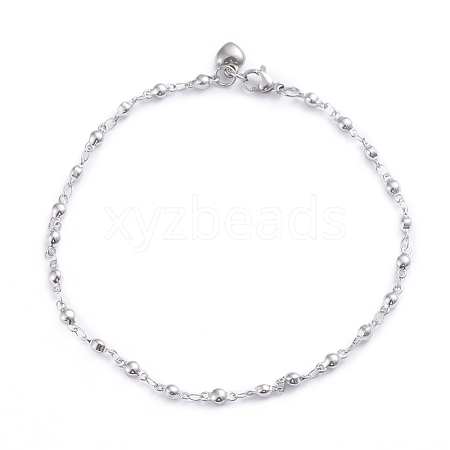 Non-Tarnish 304 Stainless Steel Link Chain Anklets X-AJEW-G026-03P-1