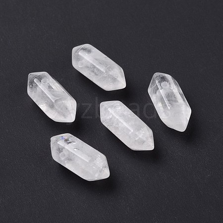 Natural Quartz Crystal Double Terminal Pointed Pendants G-C007-02A-14-1