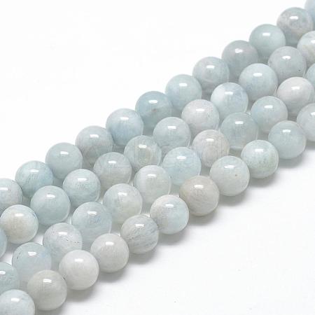 Natural Aquamarine Beads Strands G-R446-6mm-04-1