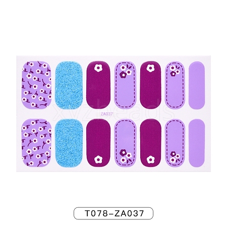 Fruit Floral Leopard Print Full Wrap Nail Polish Stickers MRMJ-T078-ZA037-1