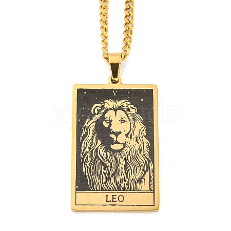 304 Stainless Steel Tarot Pendant Necklaces NJEW-A026-01G-05-1