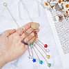Chakra Natural & Synthetic Gemstone Chips & Brass Ring Hanging Suncatchers HJEW-BM00074-3