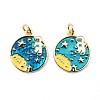 Brass Enamel Pendants KK-K250-21G-1