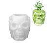 No Hearing Halloween Skull DIY Vase Silicone Molds WG43758-01-1