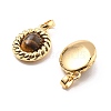 Brass Tiger Eye Pendants KK-B129-04G-2