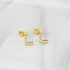 Brass Clear Cubic Zirconia Stud Earrings WGC2A80-12-1
