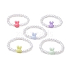 Easter Rabbit Acrylic Beaded Stretch Bracelets BJEW-JB11292-1