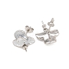 Brass Enamel Stud Earring Findings KK-CBA58F9-01P-05-2