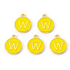 Golden Plated Alloy Enamel Charms ENAM-S118-09W-1