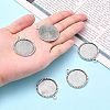 Tibetan Style Antique Silver Alloy Flat Round Pendant Cabochon Settings X-TIBEP-M022-38AS-5