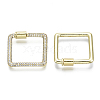 Brass Micro Pave Cubic Zirconia Screw Carabiner Lock Charms ZIRC-N039-012A-NF-2