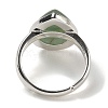 Natural Green Aventurine Teardrop Adjustable Rings RJEW-K371-08S-23-4