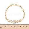 Brass Micro Pave Cubic Zirconia Link Chain Bracelets KK-R217-43G-5