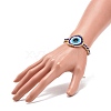 Glass Seed Braided Evil Eye Link Bracelet for Women BJEW-JB08398-02-3