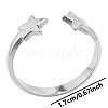 Non-Tarnish Minimalist Star 304 Stainless Steel Cuff Rings TA5890-1-1