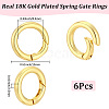 6Pcs Rack Plating Brass Spring Gate Rings KK-BBC0028-44-2