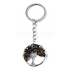 Natural Tiger Eye Chips Chakra Keychain G-N0326-003B-1