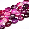 Natural Striped Agate/Banded Agate Oval Bead Strands G-L175C-M-2