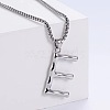 3Pcs Stainless Steel Textured Letter Pendants LW4134-5-1