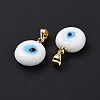 Handmade Lampwork Evil Eye Pendants LAMP-P057-01G-06-3