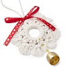 Christmas Handmade Woven Macrame Cotton Thread Snowflake Pendant Decorations HJEW-TA00318-4