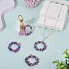 2Pcs Natural Amethyst Chip Beaded Pendants PALLOY-TAC0232-06-6