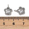 304 Stainless Steel Micro Pave Cubic Zirconia Charms STAS-K302-01A-P-3