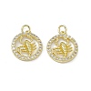 Real 18K Gold Plated Brass Micro Pave Clear Cubic Zirconia Pendants KK-E068-VB409-8-2