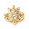 Brass Micro Pave Cubic Zirconia Connector Charms KK-U053-03G-1