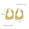 Stainless Steel Textured Thick Square Hoop Earring ZP5160-1-3