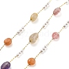 Mixed Stone & Glass Beads Link Chains CHS-K021-06G-1