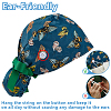 2Pcs 2 Colors Cute Cartoon Adjustable Cotton Surgical Cap AJEW-OC0014-18B-4