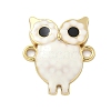 Rack Plating Brass Enamel Owl Connector Charms KK-A234-027G-2