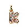 Brass Micro Pave Cubic Zirconia Pendants KK-C076-29K-G02-1