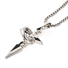 Alloy Black Enamel Ring Cross Pendant Necklaces NJEW-R001-05P-2