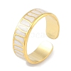 Ion Plating(IP) 304 Stainless Steel Enamel Cuff Finger Rings RJEW-L107-085G-01-1
