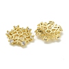 Rack Plating Brass Micro Pave Clear Cubic Zirconia Bead Caps KK-K386-11G-2