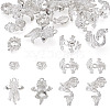 20Pcs 4 Styles Alloy Bead Caps & Pendant Cabochons Settings FIND-TA0010-07-2