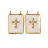 Brass Micro Pave Cubic Zirconia Pendants KK-D390-27G-07-1