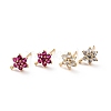 Brass Micro Pave Cubic Zirconia Stud Earrings Findings ZIRC-C027-14G-RS-1