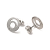 Non-Tarnish 201 Stainless Steel Stud Earring Findings STAS-D244-24P-2