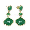 Natural Jade Dangle Stud Earrings EJEW-L228-08A-1